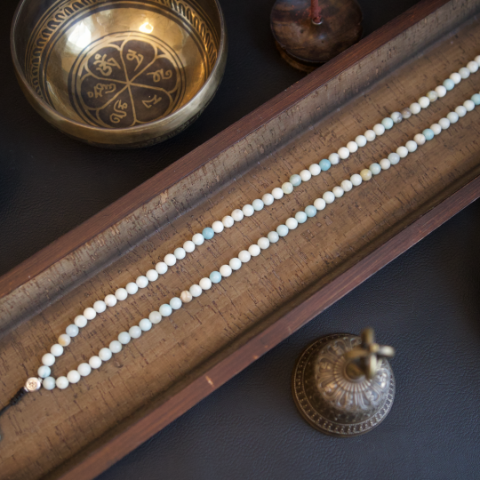 Om Amazonite Stone Japa Mala